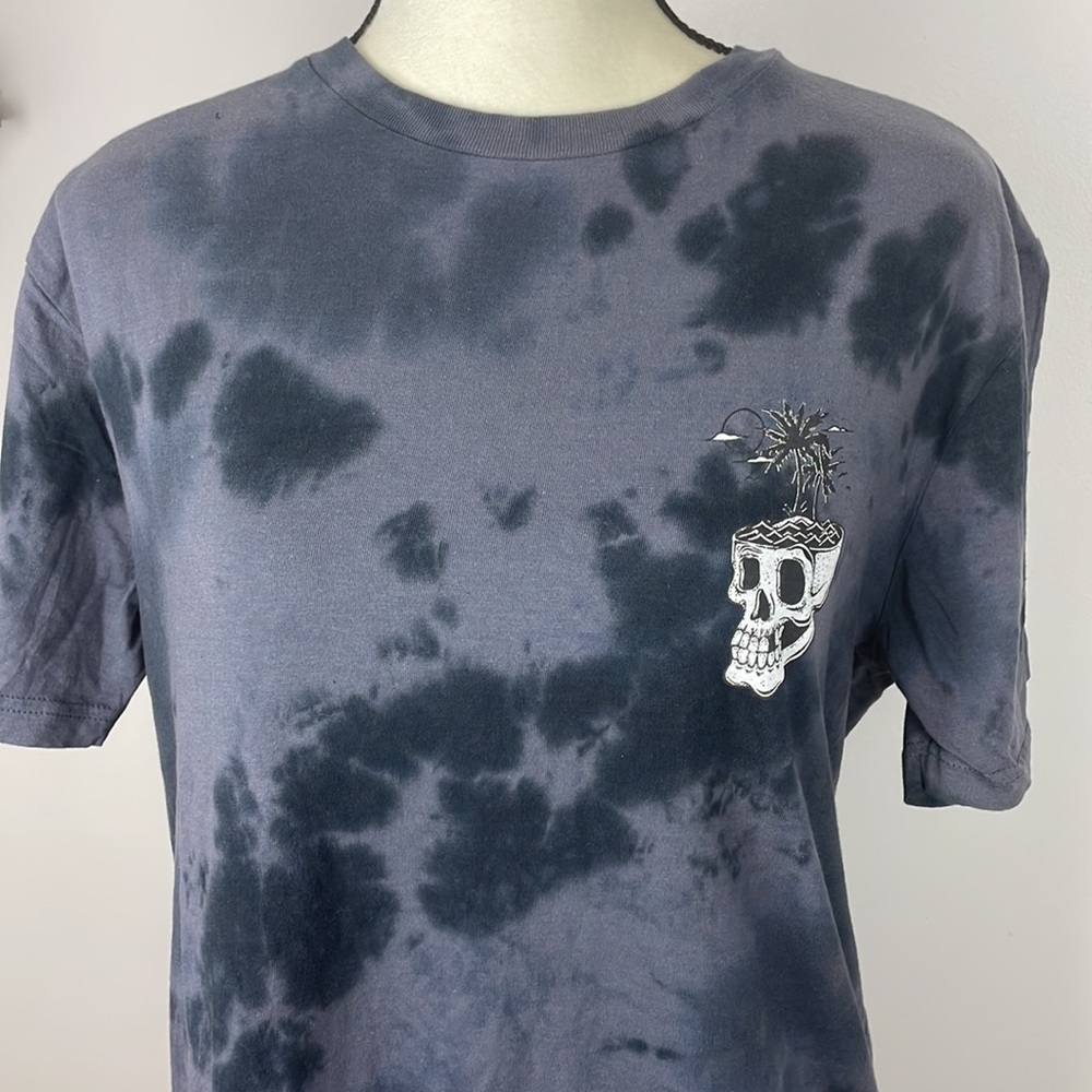W X Y Z Mfg. Co. Tie Dye Black T-Shirt Skull Size Large - Picture 2 of 9